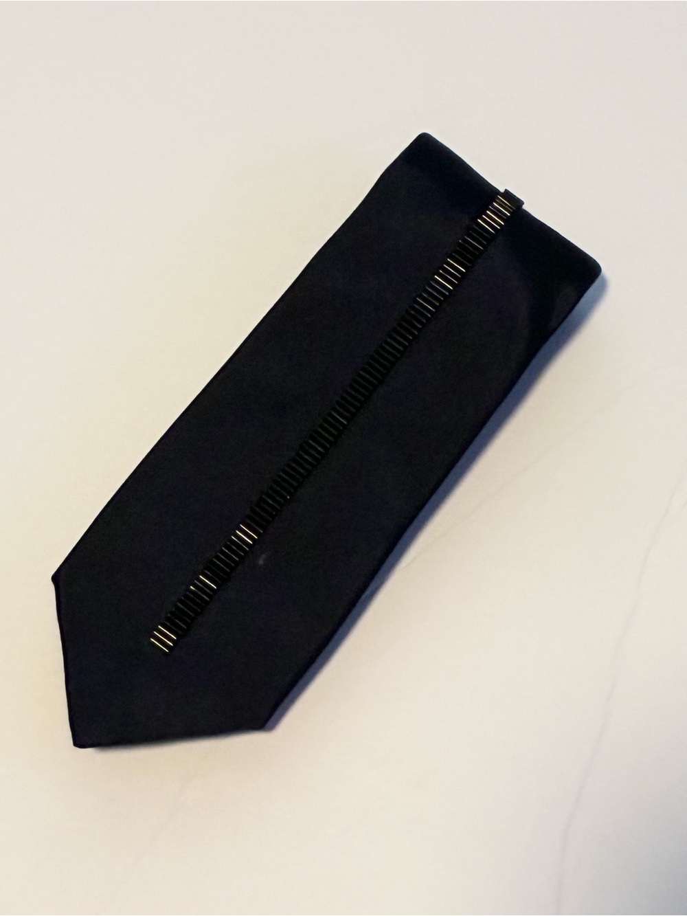 Prada Tie with Beaded Stripe Adornment